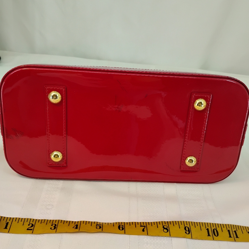 LOUIS VUITTON Vernis Red Patent Leather Alma PM Handbag COA - Picture 14 of 16